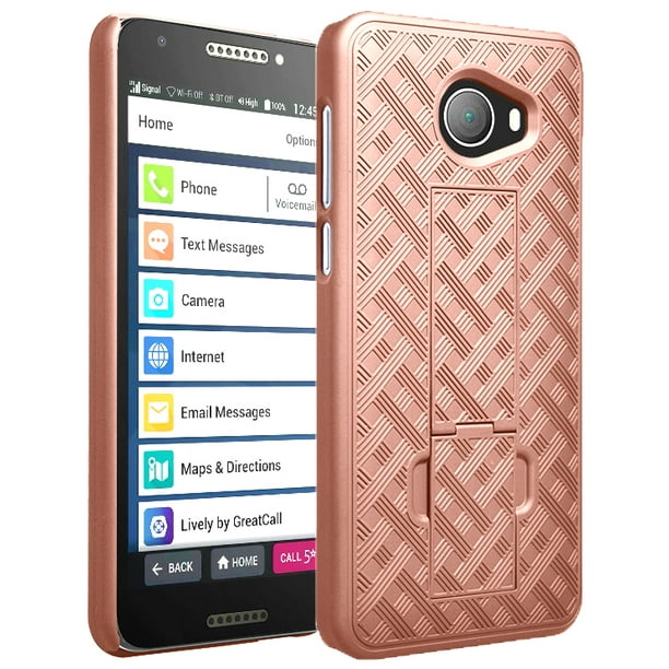 Case for Jitterbug Smart2, Nakedcellphone Slim Ribbed Rubberized Hard
