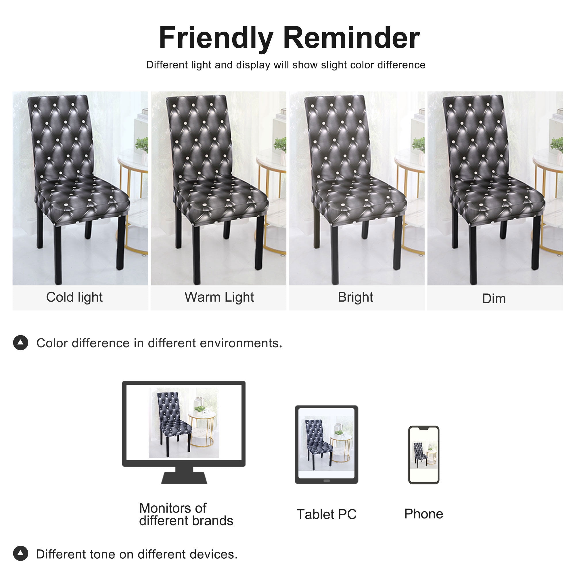 Unique Bargains Stretch Washable Chair Cover for Dining Room Dark Gray