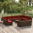 thumbnail image 1 of vidaXL 12 Piece Garden Lounge Set with Cushions Brown, 1 of 5