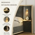thumbnail image 6 of Christopher Knight Home Luxury Velvet Upholstered King Bed with Headboard, LED Lights, Storage Side Panels, Gray, 6 of 10