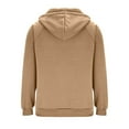 thumbnail image 4 of MHFRRA Sudadera con Capucha y Cremallera de Un Cuarto, Informal, Forrada, Cómoda, Suave, Cálida, para Invierno, Otoño, Exterior, Deportiva, con Capucha Marrón, 4 of 5