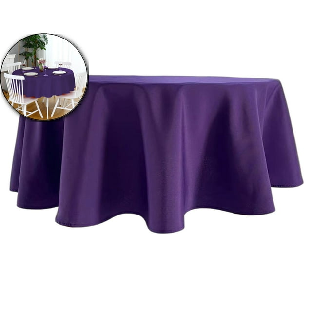 Dvruxg Round Tablecloth 70 Inch Waterproof Heavy Duty Wrinkle Free Polyester Fabric Table Cloth, Spill Proof Washable Table Cover for Parties, Camping, Picnic, Banquet, Indoor and Outdoor