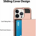 thumbnail image 5 of Compatible iPhone 14 Pro Case Wallet Case with Card Holder Hard PC Soft TPU Bumper Anti-Scratch Anti-Drop Protective Slim Card Slot Cover for iPhone 14 Pro 6.1 Inch-Rose Gold, 5 of 13
