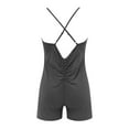 thumbnail image 6 of OSOLU Women Yoga Rompers Sleeveless Fitness Rompers V Back Tights Grey XL, 6 of 6
