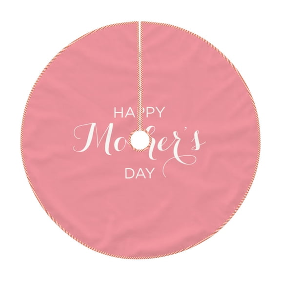 Rateoe Happy Mother's Day Pattern Christmas Tree Skirt with Ties , Christmas Tree Decorations, Farmhouse Christmas Decor Xmas Holiday Decorations-