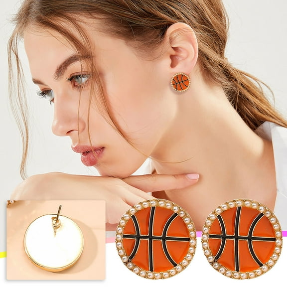 JINCBY Clearance,Creative Basketball Metal Earrings, Fashionable, Atmospheric, Female Earrings, A Gift For Women Gift for Women
