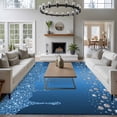 thumbnail image 3 of 6'x9' Area Rugs, Modern Blue Indoor Outdoor Area Rug for Living Room Bedroom, Abstract Diamond Luxury Gradient Washable Bathroom Rugs Kitchen Floor Carpet Mats Home Decor Aesthetic, 3 of 8