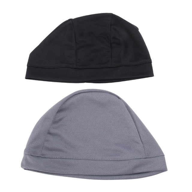 SHISUYAN 2Pcs Cycling Running Hat Black Fitted to Head Temperature Regulation Cap