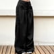 thumbnail image 2 of Gibobby pantalones deportivos mujer Pantalones tejidos ocasionales del bolsillo recto del ajuste flojo del color sólido de la moda (Negro, S), 2 of 5