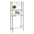 thumbnail image 3 of Honey-Can-Do Steel 2-Shelf Over-The-Toilet Space Saver with Towel Rack, Satin Nickel, 3 of 7