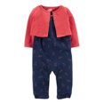 thumbnail image 2 of Carter's Child of Mine Baby Girl One Piece Jumpsuit with Cardigan Outfit Set, 2 Pack, Sizes 0/3-24 Months, 2 of 4