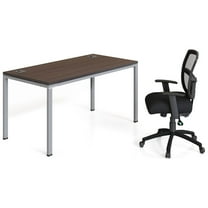 Boss Office Products Single Desk, 71" x 30"Desk Top, Driftwood