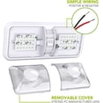 thumbnail image 3 of Lámpara de techo LED de doble cúpula de 12 V CC con interruptor de encendido/apagado, iluminación interior para coche, autocaravana, remolque, caravana o barco, blanco 6000-6500 K, 3 of 5