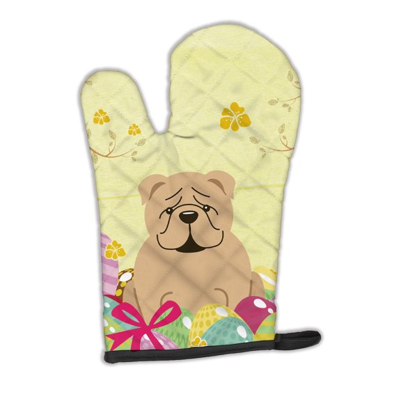 Carolines Treasures BB6124OVMT Easter Eggs English Bulldog Fawn Oven Mitt Large multicolor