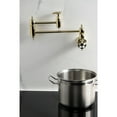 thumbnail image 3 of Kingston Brass KS3102RKX Webb Wall Mount Pot Filler Faucet with Knurled Handle, Polished Brass, 3 of 7
