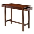 thumbnail image 3 of Winsome Wood Sally 3-Pc Breakfast Table with 2 Saddle Seat Counter Stools, Walnut, 3 of 10