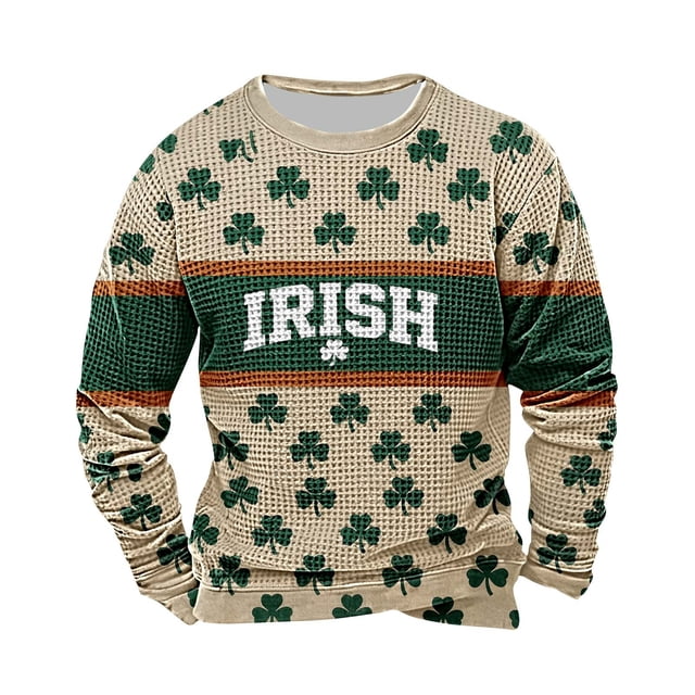Tops para las Mujeres de Moda Otoño Día de San Patricio Impreso Suelto Cuello Redondo Manga Larga Suéter, Tops de Trabajo Casual para las Mujeres