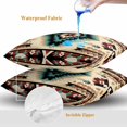 thumbnail image 4 of Throw Pillow Covers 24x24 Inch Set of 2, Boho Brown Teal Red Waterproof Outdoor Pillow Covers, Southwestern Geometric Abstract Retro Decorative Cushion Pillowcases for Couch, Sofa, Bed, Garden, Patio, 4 of 9