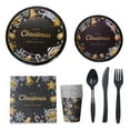 thumbnail image 2 of Christmas Decorations Tableware 68PCS 7 Christmas Party Disposable Tableware Include Paper Plate Cup Napkin Fork Spoon (Random Flatware) Plastic knife and fork set, 2 of 6