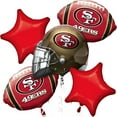 thumbnail image 2 of Anagram San Francisco 49ers Team Football Bouquet 5pc Foil Balloons, Red Gold, 2 of 2