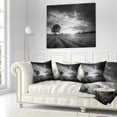 thumbnail image 2 of Designart Vibrant Black White Lavender Field - Landscape Printed Throw Pillow - 18x18, 2 of 4