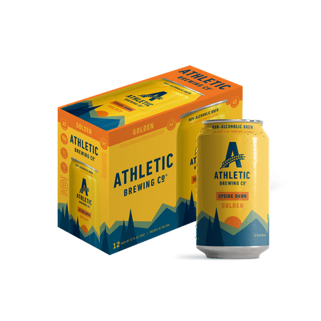 Athletic Brewing Company Upside Dawn Golden Ale, Craft Non-Alcholic Beer, 12 pack, 12 fl oz, <0.5% ABV