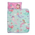 thumbnail image 2 of Everything Kids Pink Mermaid Toddler Nap Mat with Attached Pillow and Blanket, Preschool Girl, 2 of 5