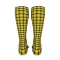 thumbnail image 6 of KLL Yellow Checkered Plaid Print Cool Socks Men's Women's Crew Socks Funny Crazy Novelty Stockings, 6 of 8