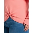 thumbnail image 5 of Terra & Sky Women’s Plus Size Double-Knit Twist Sweater, Sizes 0X-5X, 5 of 5