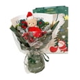 thumbnail image 3 of Lindo ramo de oso de peluche con flores artificiales, regalo creativo para Navidad. L Verde, 3 of 9