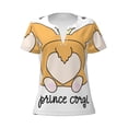 thumbnail image 2 of Uemuo Prince Corgi Dog Drawing Women's Deep V-Neck Low Cut Tops - Casual Loose Fit with Stainless Steel Loop, Soft, Breathable, Perfect for Office, Travel, and Daily Wear-Medium, 2 of 5