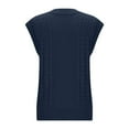 thumbnail image 5 of XuJwPNcy Women's Sweater Vest Fall V Neck Casual Sleeveless Sweaters Loose Cable Knit Winter Pullover Tops Basic Sweater Vest（Navy,Small), 5 of 6