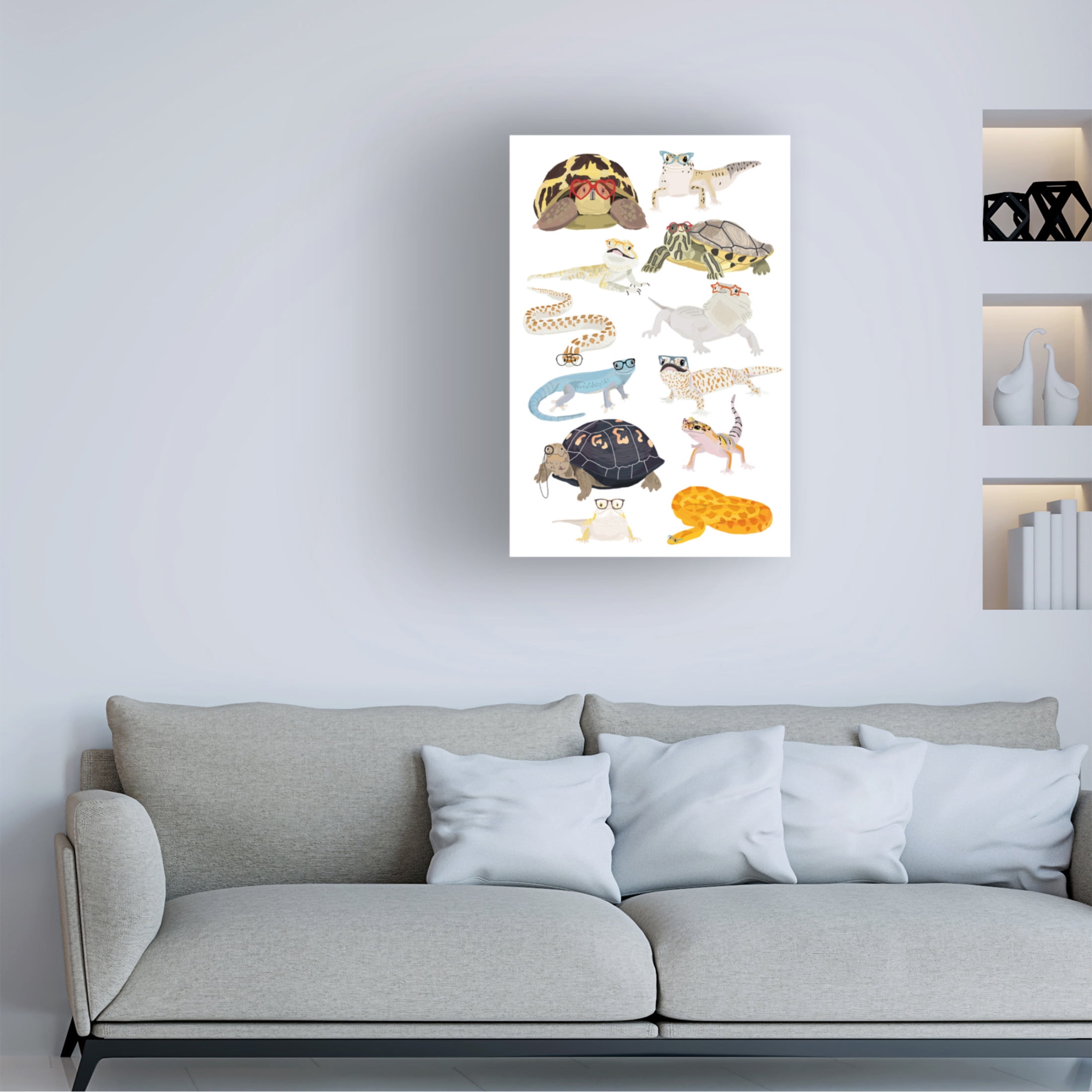 Trademark Fine Art Hanna Melin A1 Reptiles In Glasses Canvas Wall Art