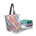 thumbnail image 2 of FORMRS Womens Canvas Tote Bag with Zipper Inner Pocket Shoulder Handbag, Pink Shimmering Pattern, 2 of 7