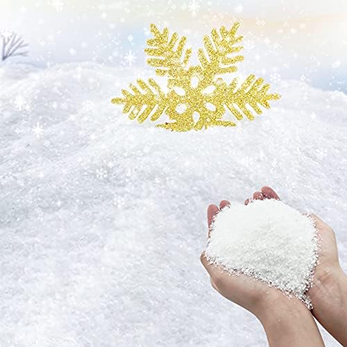 30 Ounces Fake Artificial Snow Powder Christmas Tree Decorations, Sparkling Dry Plastic Faux Snowflakes for Christmas Decorations Home, Village Displays, Holiday Winter Crafts,Slime Supplies 30 30