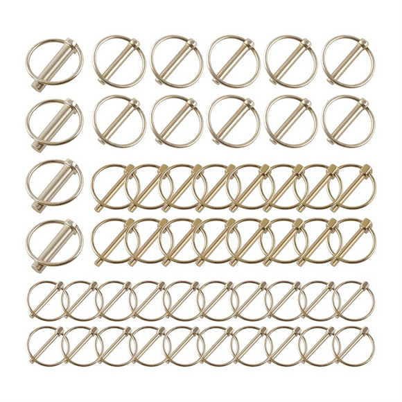 50 PCS Heavy Duty Lynch Pin Assortment Kit Trailer Pins 3 Point Hitch Pins for Tractor, Trailers,Trucks Mowers