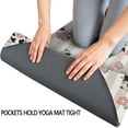 thumbnail image 3 of Beige Cow Flower Pattern Hot Yoga Mat Towel Non Slip for Hot Yoga - Quick-Drying Yoga Mat Cover with 4 Corner Pockets with Travel Bag - Hot Yoga Towel Non Slip Grip Moisture Wicking Sweat 70"x26", 3 of 6