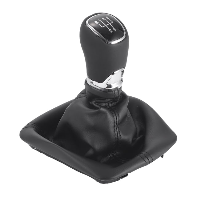 Perilla de cambio de marchas Unique Bargains con cubierta, perilla de palanca de cambios manual de 5 velocidades para Skoda Octavia 2004-2013, cuero sintético