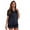 Navy / Ivory, variant on Solid Satin Pajama Short Set for Women Sleepwear PJs (Black / Ivory, Large)