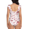 thumbnail image 6 of Yiaed Flower Leaves Print Women's Ruffled One Piece Swimsuit V Neck Swimwear Slimming Monokini for Woman-Medium, 6 of 8