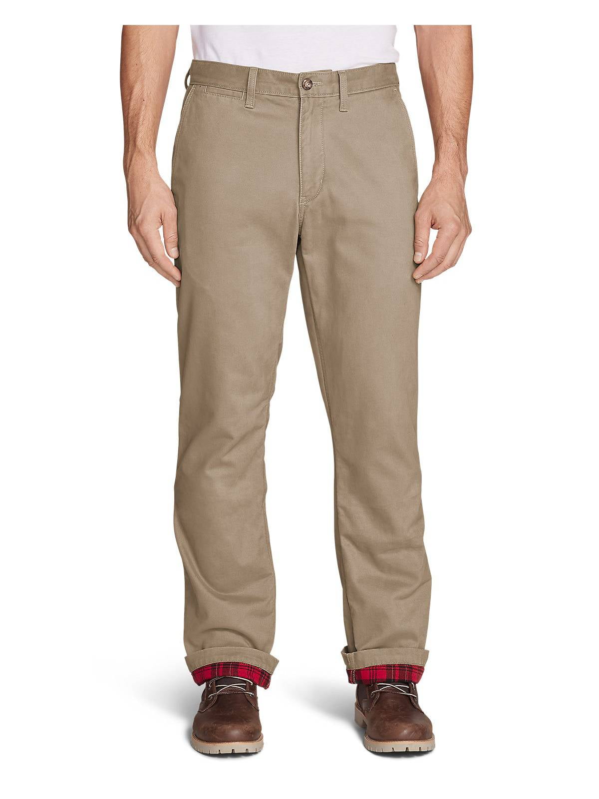eddie bauer flannel lined chinos