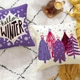 thumbnail image 2 of Christmas Throw Pillow Covers 16X16 Set of 4 Decorations Ornaments Holiday Outdoor Indoor Vintage Navidad Purple Decor for Home Couch Bed Sofa,Reindeer Marry Tree Joy, 2 of 5