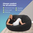 thumbnail image 2 of Cotton 53x38x38" Loveseat Bean Bag Chair - w/Polystyrene Beads and CertiPUR Foam Filled Bean Bag for Adults, Teens and Kids - Hunter Green, 2 of 7