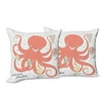 thumbnail image 6 of Ambesonne Nautical Throw Pillow Cover 2 Pack, Octopus Holding Sap, 16", Coral Beige Green, 6 of 6