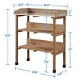thumbnail image 3 of SONGMY Outdoor Garden Potting Bench Table Wooden Horticulture Planting Worstation w/Metal Tabletop/Storage Shelf/3 Hooks,Brown, 3 of 10