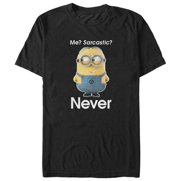 Men's Despicable Me Minion Never Sarcastic  Graphic Tee Black X Large