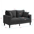 thumbnail image 3 of High Resilience Loveseat Sofa, Wooden Frame, Dark Gray, 57.9 Inch Length, 78.1 lbs Weight, Corduroy Upholstery, 2-Seater, Modern Design for Small Living Room Bedroom Apartment Office, 3 of 3