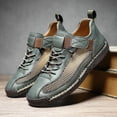 thumbnail image 3 of Rokment Women's Men's Vintage Stitching Mesh Leather Patchwork High Top Fashion Sneakers Fall Breathable Casual Slip on Walking Flat Non Slip Driving Work Tennis Shoes Green Size 10, 3 of 5