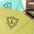 thumbnail image 2 of Printtoo Triangle Inversé Tourbillon Bord Lettre L Monogramme Bois Monté Timbre en Caoutchouc Stationnaire, 2 of 4