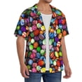 thumbnail image 4 of Honeii 's Easter Eggs2 for men's short-sleeved button-up collared shirt featuring a pocket, perfect for beach vacations, and travel adventures., 4 of 5